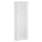 Meuble de Rangement d'Angle Haut VASAGLE, avec 2 Portes et 4 Étagères Réglables, Blanc