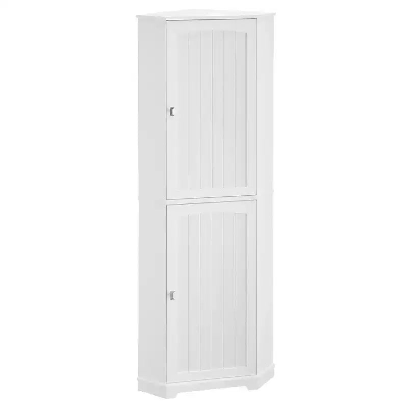 Meuble de Rangement d'Angle Haut VASAGLE, avec 2 Portes et 4 Étagères Réglables, Blanc