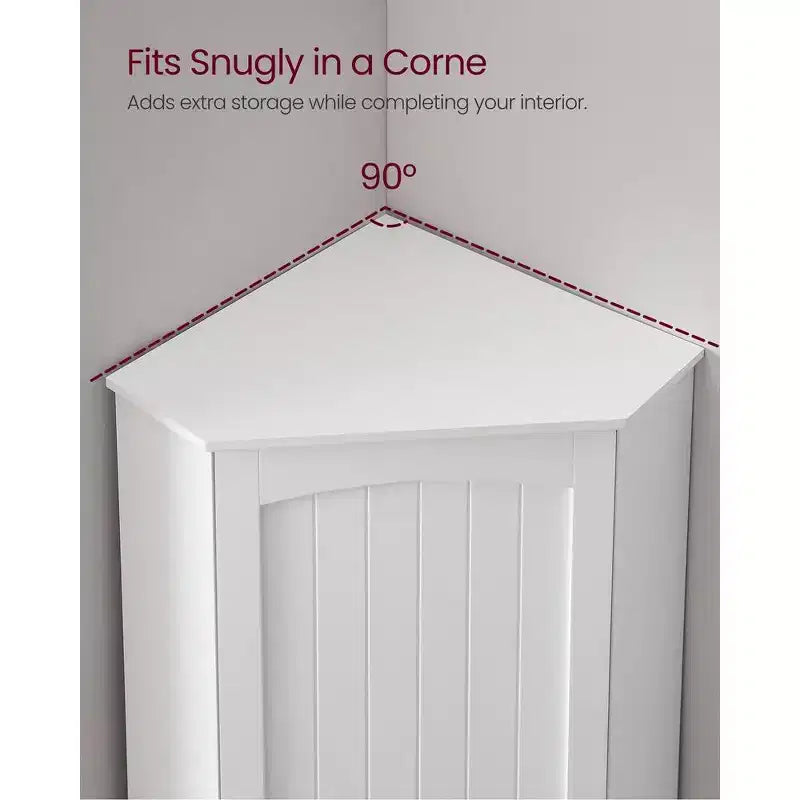 Meuble de Rangement d'Angle Haut VASAGLE, avec 2 Portes et 4 Étagères Réglables, Blanc