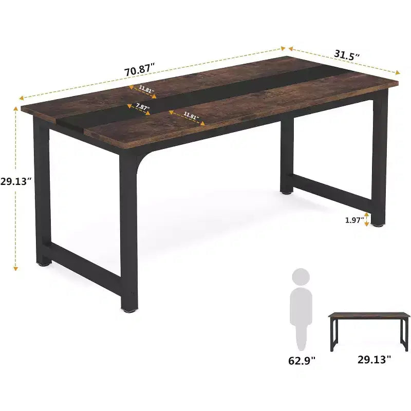 Tribesigns Bureau d'ordinateur rectangulaire 180 cm