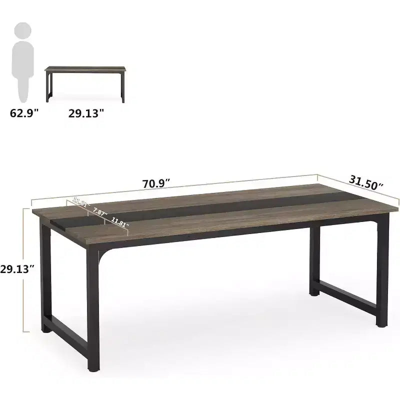 Tribesigns Bureau d'ordinateur rectangulaire 180 cm