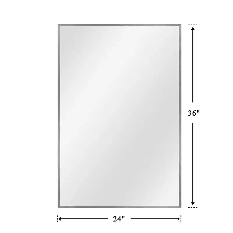 Miroir Mural Rectangulaire en Métal Moderne Dovelina Miroir de Salle de Bain