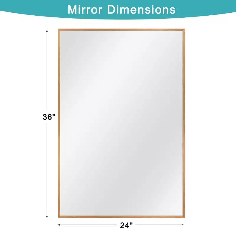 Miroir Mural Rectangulaire en Métal Moderne Dovelina Miroir de Salle de Bain