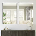 Miroir Mural Rectangulaire en Métal Moderne Dovelina Miroir de Salle de Bain