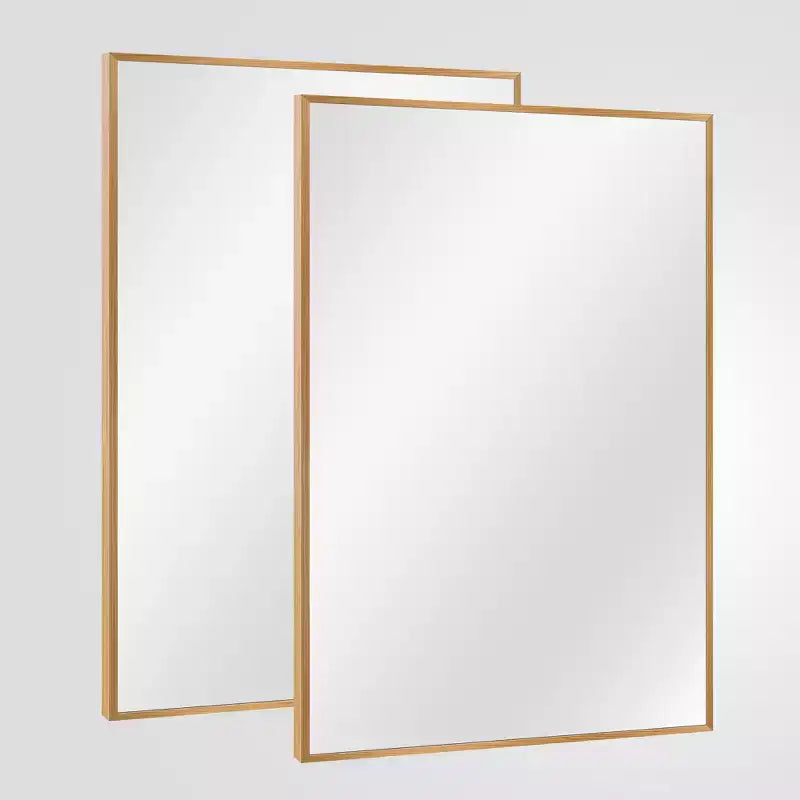 Miroir Mural Rectangulaire en Métal Moderne Dovelina Miroir de Salle de Bain