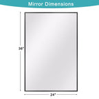 Miroir Mural Rectangulaire en Métal Moderne Dovelina Miroir de Salle de Bain