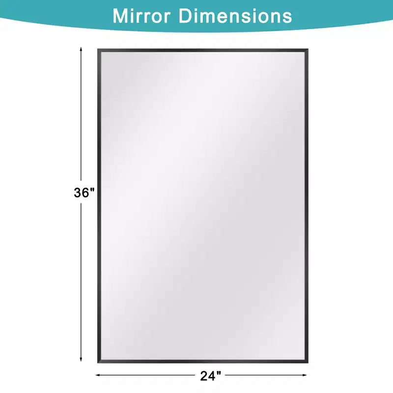 Miroir Mural Rectangulaire en Métal Moderne Dovelina Miroir de Salle de Bain