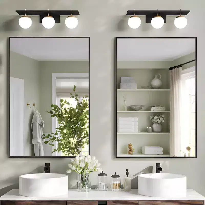 Miroir Mural Rectangulaire en Métal Moderne Dovelina Miroir de Salle de Bain