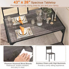 Ensemble de table à manger Costway pour 4 personnes, table rectangulaire avec 2 chaises, 1 banc, étagères de rangement, marron rustique/gris/marron