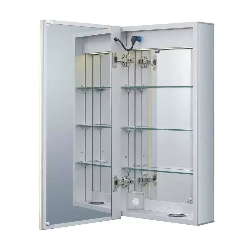 Armoire de toilette intelligente Fine Fixtures, aluminium, encastrée/en surface