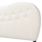 Tête de lit Queen Size Baxton Studio Brantley en tissu bouclé crème de style moderne