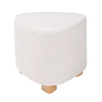 Baxton Studio Brielle Pouf moderne et contemporain en tissu bouclé ivoire et bois de finition brun naturel