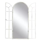 Dovelina Miroir sur pied décoratif en bois avec fenêtre cintrée