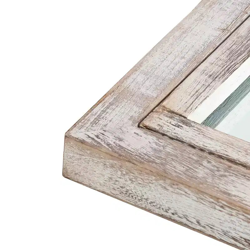 Dovelina Miroir sur pied décoratif en bois avec fenêtre cintrée