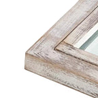 Dovelina Miroir sur pied décoratif en bois avec fenêtre cintrée