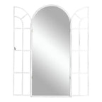 Dovelina Miroir sur pied décoratif en bois avec fenêtre cintrée