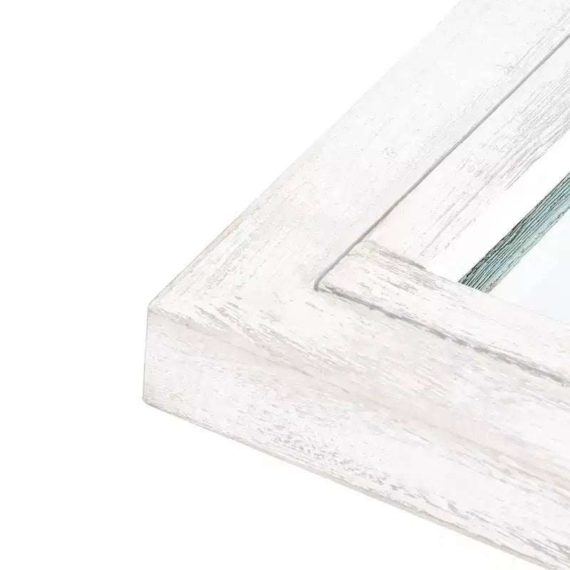 Dovelina Miroir sur pied décoratif en bois avec fenêtre cintrée