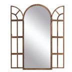 Dovelina Miroir sur pied décoratif en bois avec fenêtre cintrée