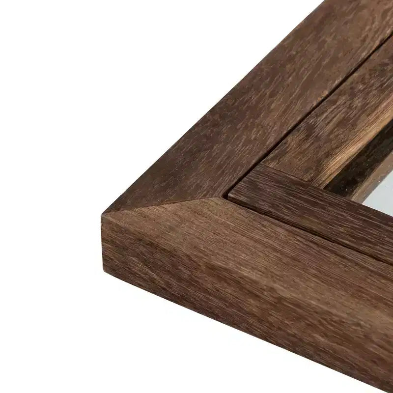 Dovelina Miroir sur pied décoratif en bois avec fenêtre cintrée