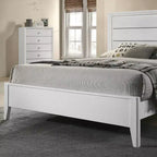 Lit miBasics Sunflare avec panneaux en bois, modèle moderne, blanc