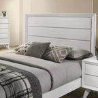 Lit miBasics Sunflare avec panneaux en bois, modèle moderne, blanc