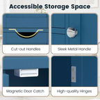 Meuble de salle de bain Costway en bois à 4 tiroirs, armoire de rangement au sol, 2 étagères, autoportant, blanc/marron/gris/noir