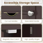 Meuble de salle de bain Costway en bois à 4 tiroirs, armoire de rangement au sol, 2 étagères, autoportant, blanc/marron/gris/noir
