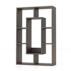 Costway Lot de 2 bibliothèques géométriques à 7 cubes avec dispositif anti-basculement, bibliothèque ouverte moderne Blanc/Gris/Naturel