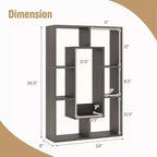 Costway Lot de 2 bibliothèques géométriques à 7 cubes avec dispositif anti-basculement, bibliothèque ouverte moderne Blanc/Gris/Naturel