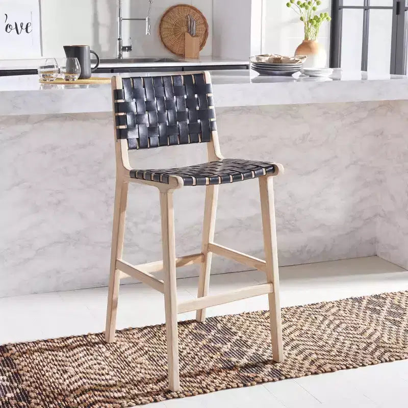 Tabouret de bar en cuir Adah - Safavieh