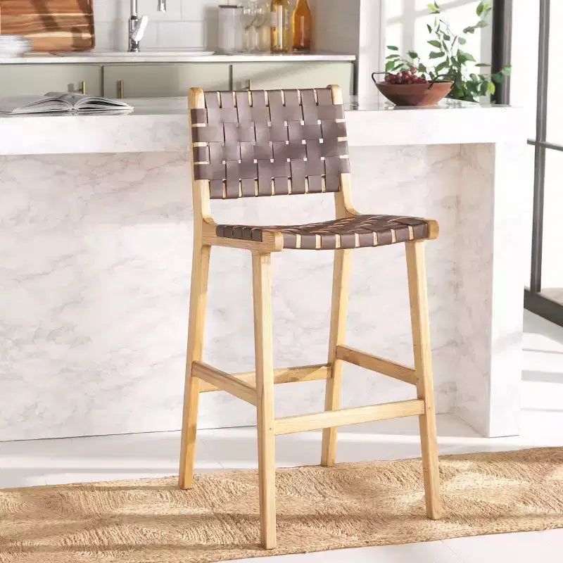 Tabouret de bar en cuir Adah - Safavieh