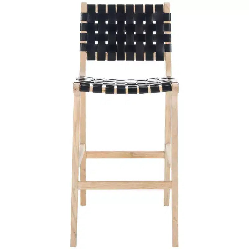 Adah Leather Bar Stool - Safavieh