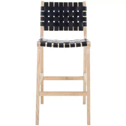 Adah Leather Bar Stool - Safavieh