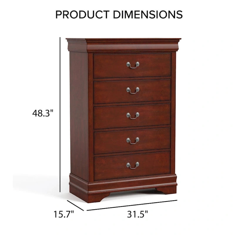 Ensemble table de nuit et commode 3 pièces en bois massif Devi traditionnel de Furniture of America