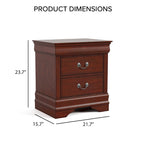 Ensemble table de nuit et commode 3 pièces en bois massif Devi traditionnel de Furniture of America