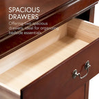 Ensemble table de nuit et commode 3 pièces en bois massif Devi traditionnel de Furniture of America