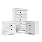 Ensemble table de nuit et commode 3 pièces en bois massif Devi traditionnel de Furniture of America