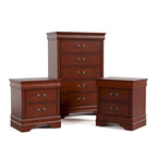 Ensemble table de nuit et commode 3 pièces en bois massif Devi traditionnel de Furniture of America