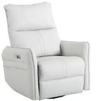 Fauteuil inclinable à bascule rembourré pivotant à 360/270 degrés avec poches latérales/ports USB, planeur pivotant électrique, 4W-ModernLuxe