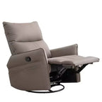 Fauteuil inclinable à bascule rembourré pivotant à 360/270 degrés avec poches latérales/ports USB, planeur pivotant électrique, 4W-ModernLuxe
