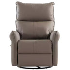 Fauteuil inclinable à bascule rembourré pivotant à 360/270 degrés avec poches latérales/ports USB, planeur pivotant électrique, 4W-ModernLuxe