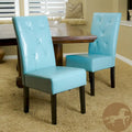 Chaise de salle à manger Taylor Blue en cuir reconstitué (lot de 2) par Christopher Knight Home - S.O.