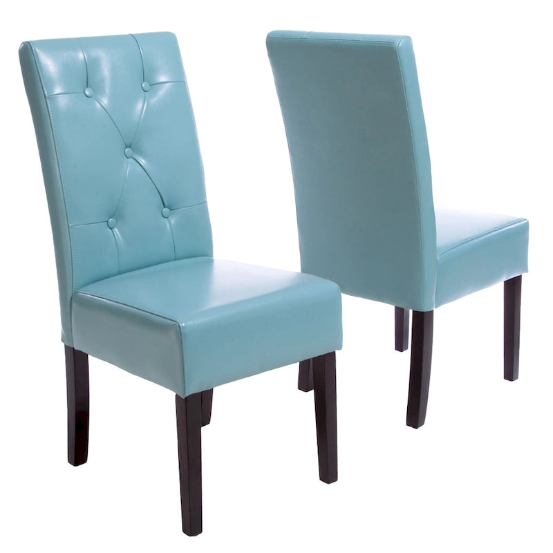 Chaise de salle à manger Taylor Blue en cuir reconstitué (lot de 2) par Christopher Knight Home - S.O.