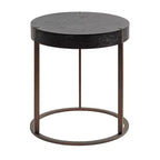 Kate and Laurel Rovin Side Table Wood and Metal, 16x16x18, Black