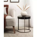 Table d'appoint Kate and Laurel Rovin, bois et métal, 16x16x18, noir