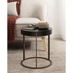 Table d'appoint Kate and Laurel Rovin, bois et métal, 16x16x18, noir
