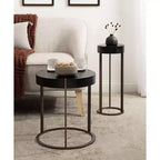 Table d'appoint Kate and Laurel Rovin, bois et métal, 16x16x18, noir