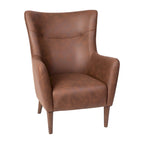 Fauteuil d'appoint commercial à oreilles, rembourré, avec cadre et pieds en bois - 33,25P x 29,75L x 41,25H