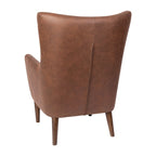 Fauteuil d'appoint commercial à oreilles, rembourré, avec cadre et pieds en bois - 33,25P x 29,75L x 41,25H