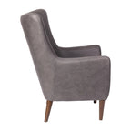 Fauteuil d'appoint commercial à oreilles, rembourré, avec cadre et pieds en bois - 33,25P x 29,75L x 41,25H